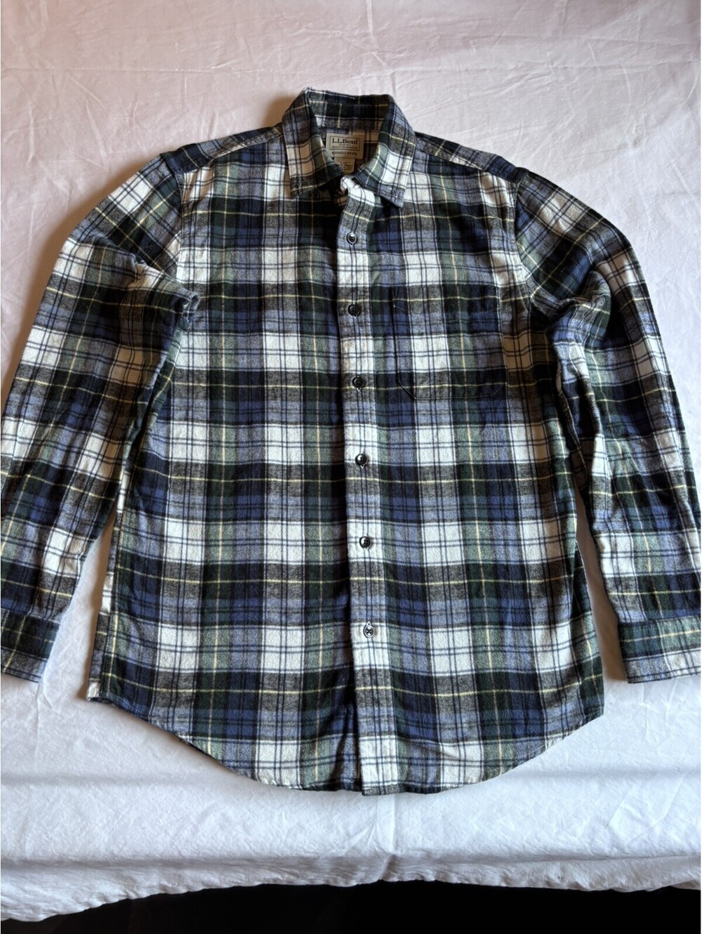 LL Bean mens Plaid Camp Shirt size Sm Flannel Soft